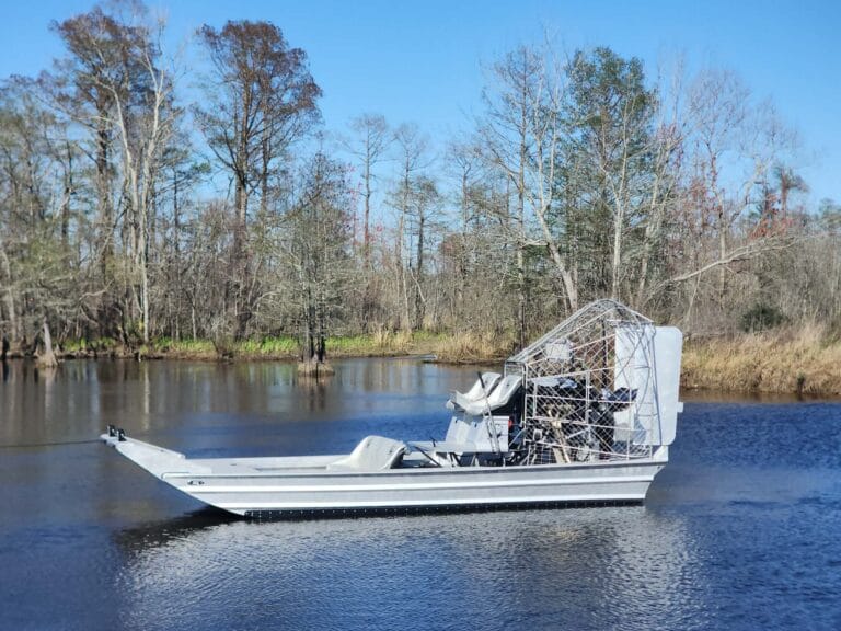 A silver Patriot idling on a cypress swamp
