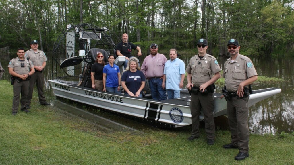State park police officers with their Patriot airboat
